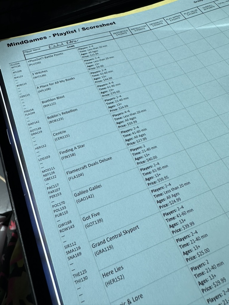 ballot my ballot of games to play